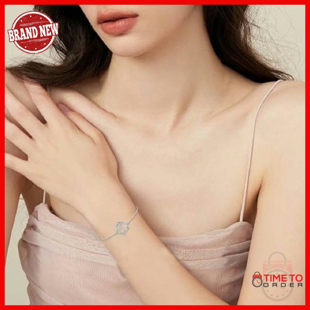 Sterling Silver Double Heart Initial Bracelet Adj… - image 3